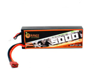 Orange 7.4V 5000mAh 50C 2S Hardcase Lithium Polymer Battery Pack