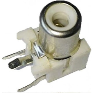 RCA-103P - Single Channel AV RCA Female Connector - PCB Mount - 3 Pin - WHITE Color