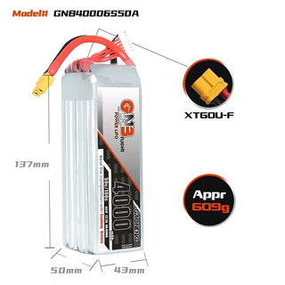 GNB 4000mAh 6S1P 22.2V 50C Lipo Battery