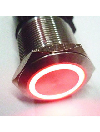 12mm ProMax PPS12006RRM Metal Push Button Switch Waterproof Momentary Red