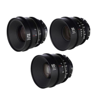 Laowa Nanomorph S35 Prime 3-Lens Bundle (27mm, 35mm, 50mm) (Silver)
