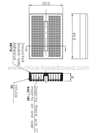 170 Points Solder Less Pcb Mini Bread Board Prototype Board