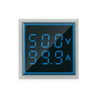22mm 0-100A Ac 20-500V Digital Voltmeter Ammeter- Blue