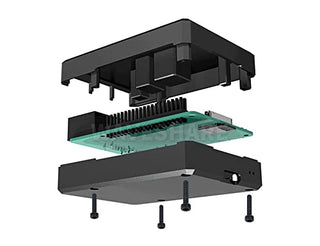 Aluminum Stripe Grooved Case for Raspberry Pi 4, Inner Heatsink Pillars