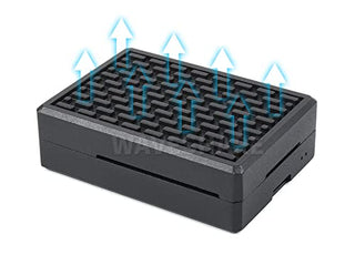 Aluminum Stripe Grooved Case for Raspberry Pi 4, Inner Heatsink Pillars