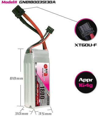 GNB 1800mAh 3S1P 11.1V 130C Lipo Battery