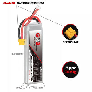 GNB 4000mAh 3S1P 11.1V 50C Lipo Battery