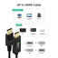 Black-i DisplayPort to HDMI 4K Cable 1.8M