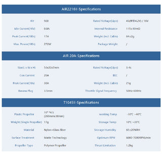 T Motor Air Gear 450 Combo