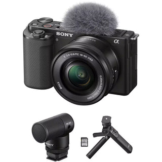 Sony ZV-E10 Mirrorless Camera with 16-50mm Lens and Content Creator Kit (Black)