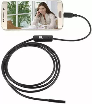IC PLUS 6 Waterproof Endoscope Mini HD Camera Snake Tube 7 mm Lens USB Inspection 6 LED Borescope Camera with 2 m Wire for Android Phone PC & Notebook Security Camera Sports and Action Camera  (Black, 2 MP)