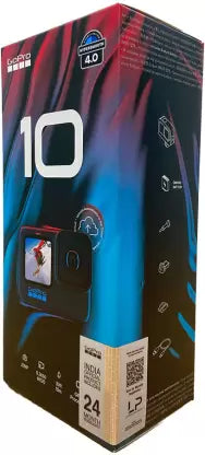 GoPro Hero 10 Waterproof with Front LCD and Touch Rear Screens, 5.3K60 Ultra HD Video, 1080p Live Streaming, Webcam, Stabilization Sports and Action Camera  (Black, 23 MP)