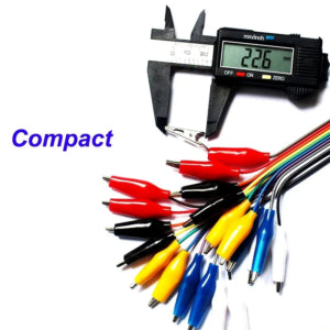 10Pin Alligator Clips Jumper Wires Crocodile Dupont Line with Female Connector Cable for DIY Connection – 20cm
