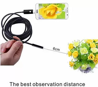 IC PLUS 6 Waterproof Endoscope Mini HD Camera Snake Tube 7 mm Lens USB Inspection 6 LED Borescope Camera with 2 m Wire for Android Phone PC & Notebook Security Camera Sports and Action Camera  (Black, 2 MP)