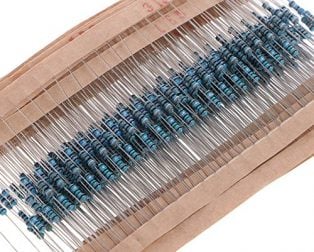 100Pcs. 1/4W Metal Film Resistors Assortment for DIY Electronic Projects and Experiments