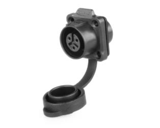 LP-12 Female 3 Pin Soldering Type Floating Power Socket with Plastic Shell IP67 125V 5A