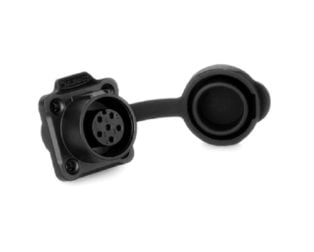 LP-12 Female 6 Pin Soldering Type Floating Power Socket with Plastic Shell IP67 125V 5A