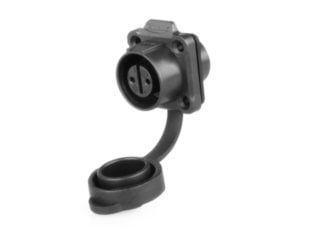 LP-12 Female 2 Pin Soldering Type Floating Power Socket with Plastic Shell IP67 125V 5A