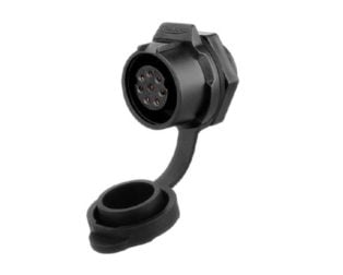 LP-16 8 Pin Female Soldering Type Power Socket with Plastic Shell IP67 250V 5A