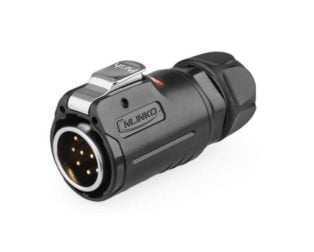 LP-24 Male 10 Pin Soldering Type Power Plug Lock with Plastic+Metal Shell IP67 400V 10A