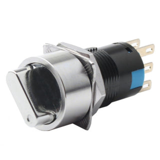 ProMax 16mm Latching Rotary Switch 2 position with off Green Illumination  Metal Waterproof