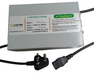 Quartet 20S LiFePO4 Battery Charger – 73.00V 10A with IEC-C13 Connector
