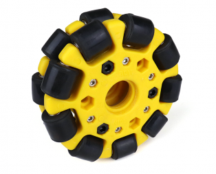 EasyMech Yellow 100mm Double Glass Fiber Omni Wheel (BUSH TYPE ROLLER) High Quality
