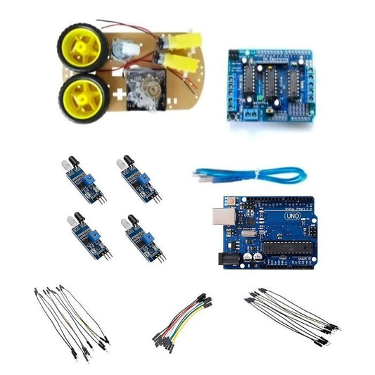 Rangkaian Robot Line Tracer Sensor Line Follower Arduino DIY Mini