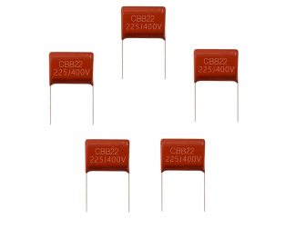 2.2uF 400V DIP Polyester Film Capacitor (Pack of 5)