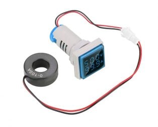 22mm 0-100A Ac 20-500V Digital Voltmeter Ammeter- Blue