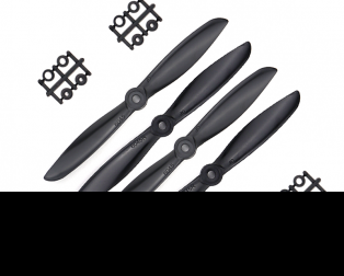 Orange HD Propellers 6045(6X4.5) Glass Fiber Nylon Propellers 2CW+2CCW-2pairs Black