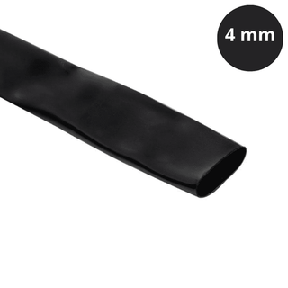 4mm Heat Shrink Tube Black - 1  Meter