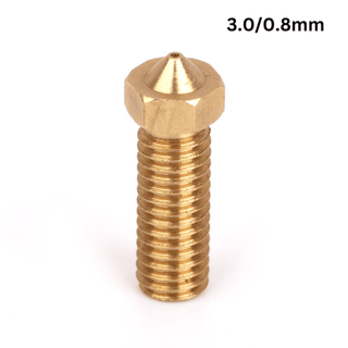 V6 Volcano Brass Length Extruder Nozzle 3.0mm x 0.8mm