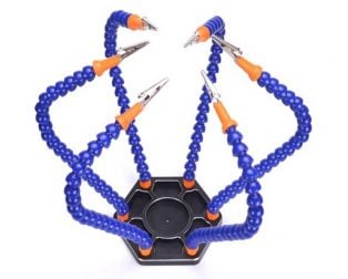 6 Flexible Arms Soldering Station With Swiveling Alligator Clip