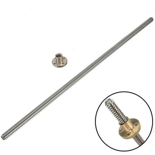 Trapezoidal Screw 500mm rod with Copper Nut
