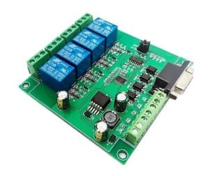 7-24V Modbus RTU 4 Channel RS232 Serial Relay Module