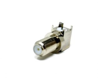 90 Degree F Type Connector Female Bulkhead For PCB Mount
