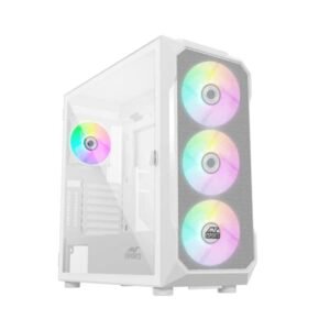 Ant Esports ICE-410TG ARGB White (E-ATX) Mid Tower Cabinet