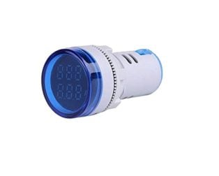 Blue AC50-500V 0-100A 22mm AD16-22DVA Round LED Indicator Light with Transformer