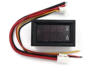 Dual Led 0.28 ” Display for DC0-100V 10A Voltage and Current Test Digital Instrument, Digital Meter Panel Amplifier Blue Green 10A