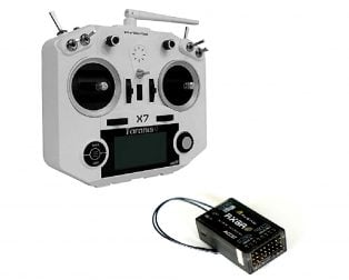 FrSky 2.4GHz Taranis Q X7 Access Transmitter (White) with FrSky RX8R Pro Receiver