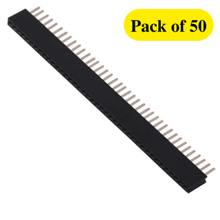 40x1 Pin 2.54mm Straight Female Pin Berg Strip (Pack of 50)