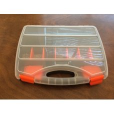 Plastic case with adjustable compartments