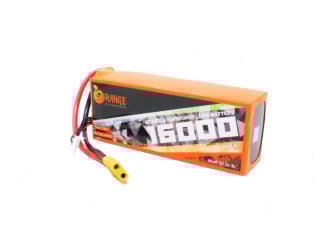 ஆரஞ்சு 22.2V 16000mAh 5C 6S செமி சாலிட் ஸ்டேட் லி-அயன் பாலிமர் பேட்டரி பேக்