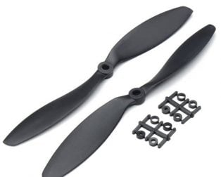 Orange HD Propellers 1238(12X3.8) ABS Black 1CW+1CCW-1pair