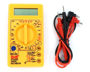 Digital Multimeter Small Yellow Color LCD AC DC Measuring Voltage Current