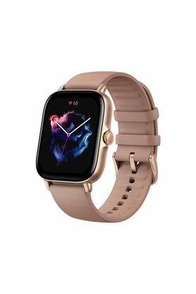 AMAZFIT Unisex 42 mm GTS 3 Rose Gold Dial Silicone Amoled Smart Watch - A2035