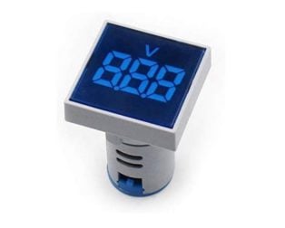Blue AC60-500V 22mm AD16-22FSV Square Cover LED Voltmeter Indicator Light