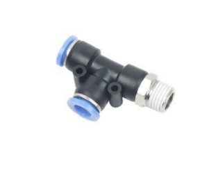 PU CONNECTOR PST 10-03 (10mm OD X 3/8″ BSPT Male Run Tee)