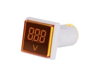 Yellow AC60-500V 22mm AD16-22FSV Square Cover LED Voltmeter Indicator Light